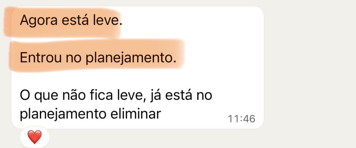 Mensagem enviada por Aluna MEP sobre a experiência na mentoria MEP