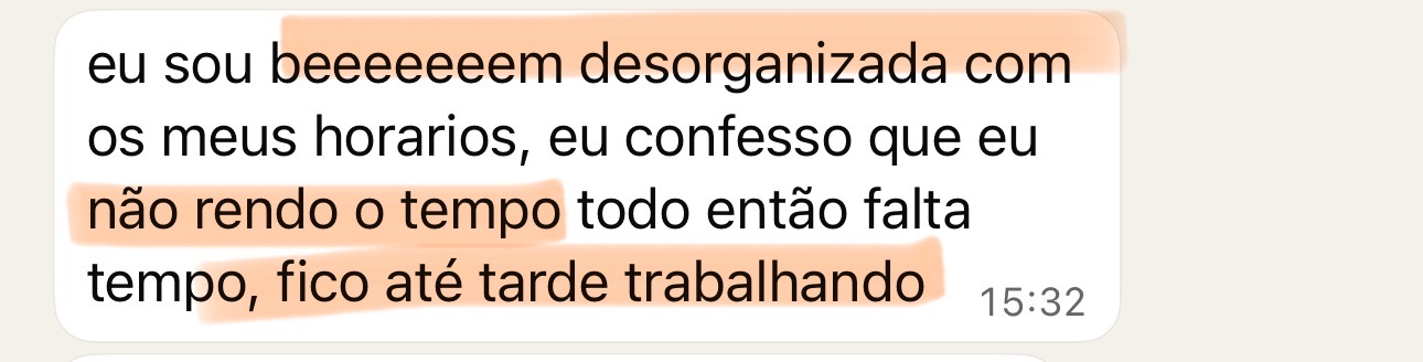 Mensagem enviada por Aluna MEP sobre a experiência na mentoria MEP